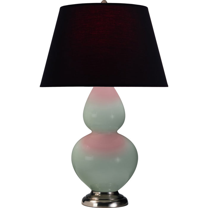 Robert Abbey 1791K One Light Table Lamp, Celadon Glazed Ceramic w/Antique Silvered