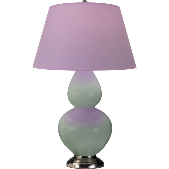 Robert Abbey 1791L One Light Table Lamp, Celadon Glazed Ceramic w/Antique Silvered