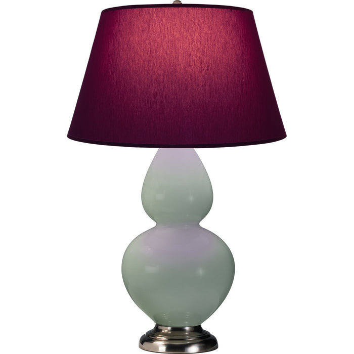 Robert Abbey 1791P One Light Table Lamp, Celadon Glazed Ceramic w/Antique Silvered