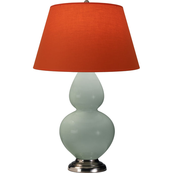 Robert Abbey 1791T One Light Table Lamp, Celadon Glazed Ceramic w/Antique Silvered