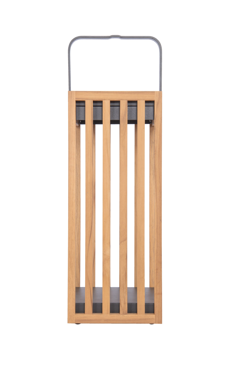 Craftmade 86298TKTG-OTR LED Outdoor Rechargeable Table Lamp, Teak / Textured Grey
