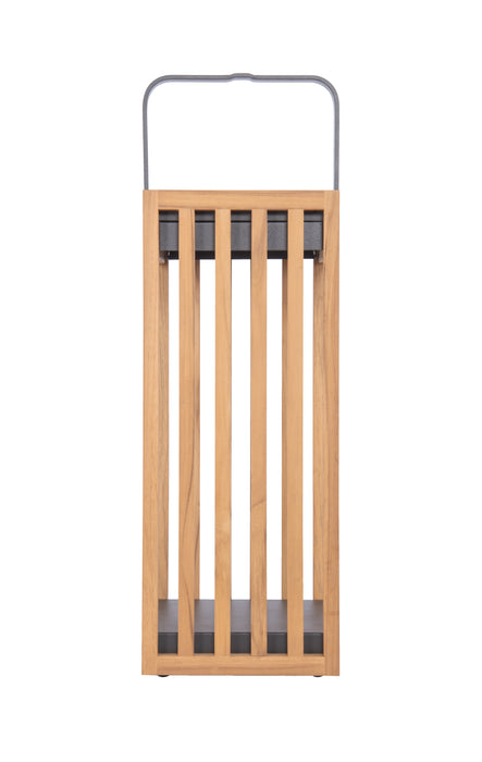 Craftmade 86298TKTG-OTR LED Outdoor Rechargeable Table Lamp, Teak / Textured Grey