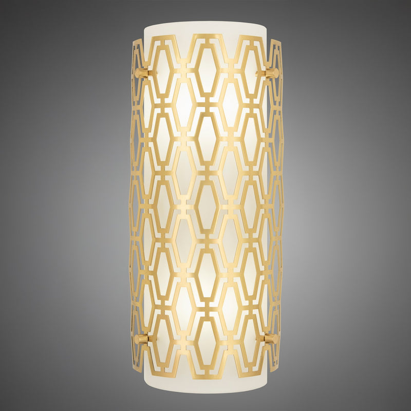 Robert Abbey 202 Two Light Wall Sconce, Modern Brass/Frosted Cased White Glass