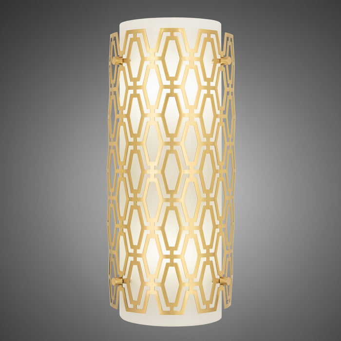 Robert Abbey 202 Two Light Wall Sconce, Modern Brass/Frosted Cased White Glass