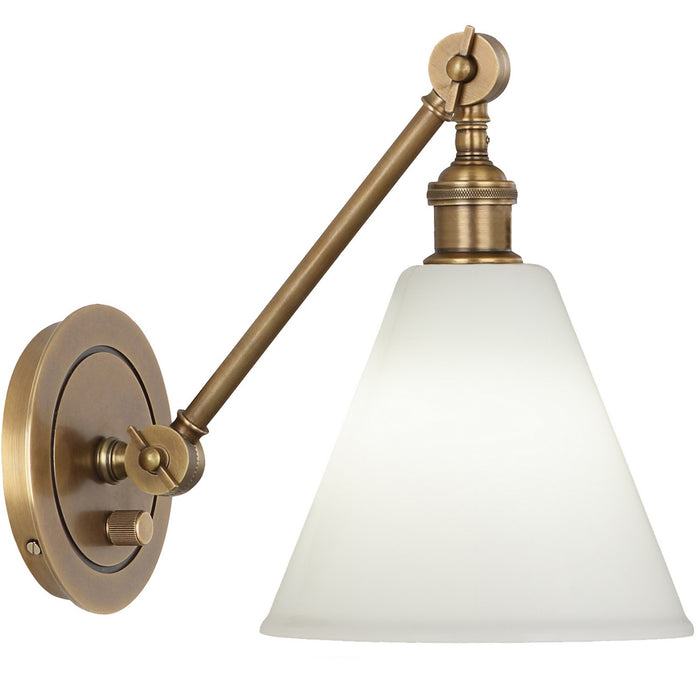 Robert Abbey 2417G One Light Wall Sconce, Warm Brass/Cased White Glass w/ Polished Exterior