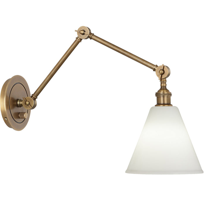 Robert Abbey 2418G One Light Wall Sconce, Warm Brass/Cased White Glass w/ Polished Exterior