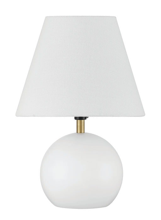 Craftmade 87012WSB-T One Light Table Lamp, White/Satin Brass