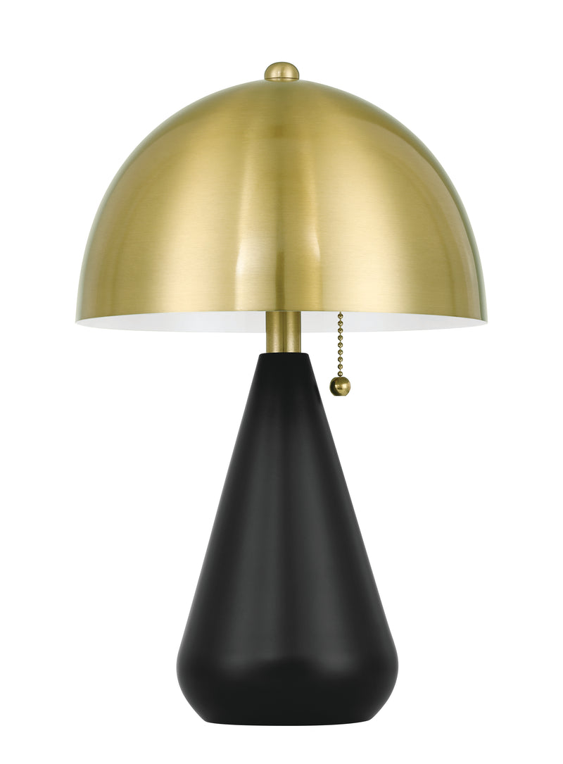 Craftmade 87014FBSB-T Two Light Table Lamp, Flat Black/Satin Brass