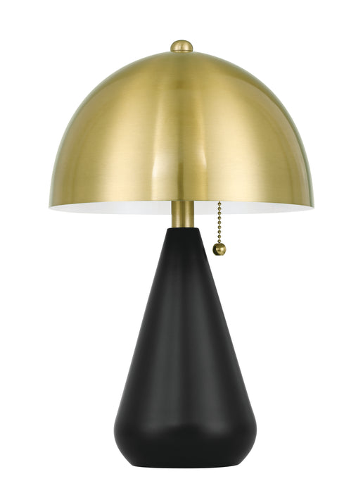 Craftmade 87014FBSB-T Two Light Table Lamp, Flat Black/Satin Brass