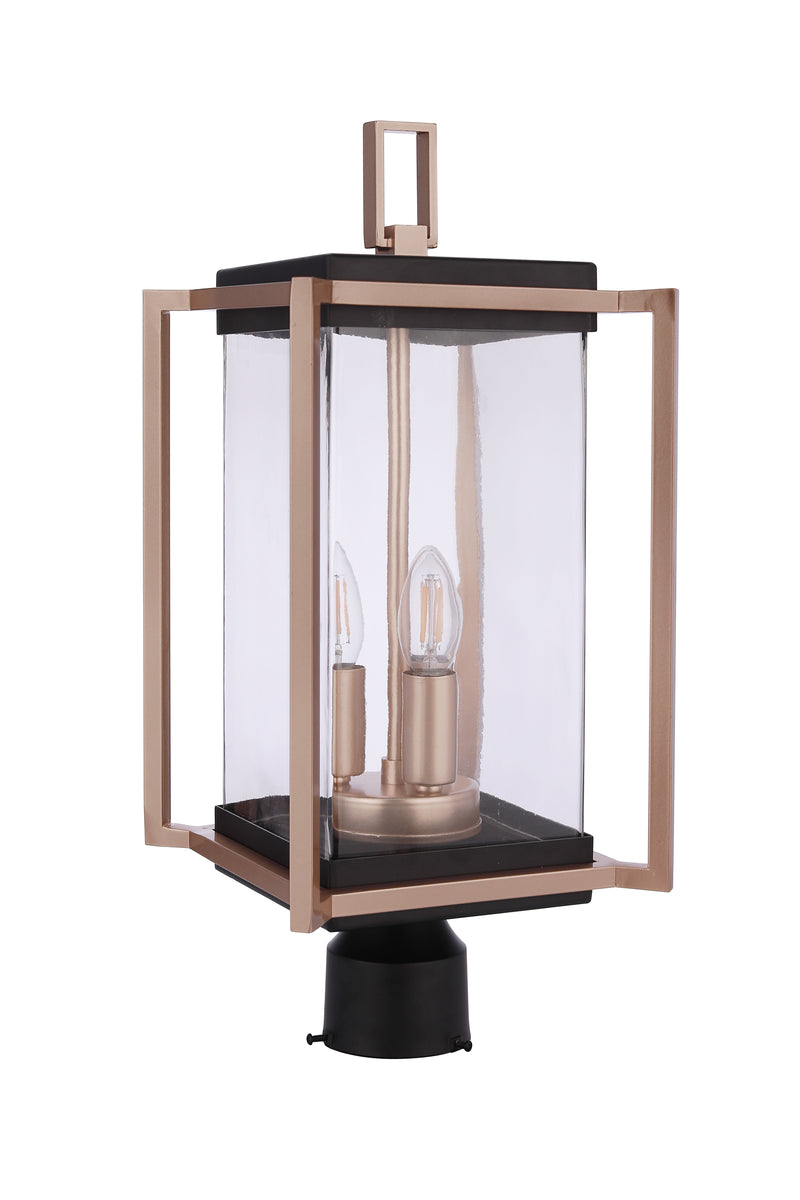Craftmade ZA6515-MNSB Three Light Outdoor Post Mount, Midnight / Satin Brass