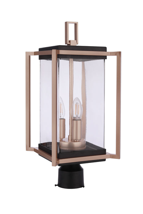 Craftmade ZA6515-MNSB Three Light Outdoor Post Mount, Midnight / Satin Brass