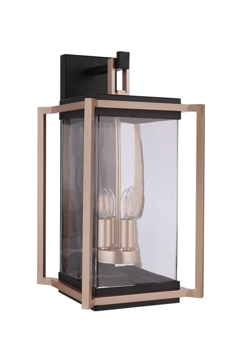Craftmade ZA6524-MNSB Four Light Outdoor Wall Lantern, Midnight / Satin Brass