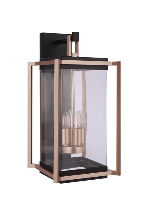 Craftmade ZA6534-MNSB Four Light Outdoor Wall Lantern, Midnight / Satin Brass