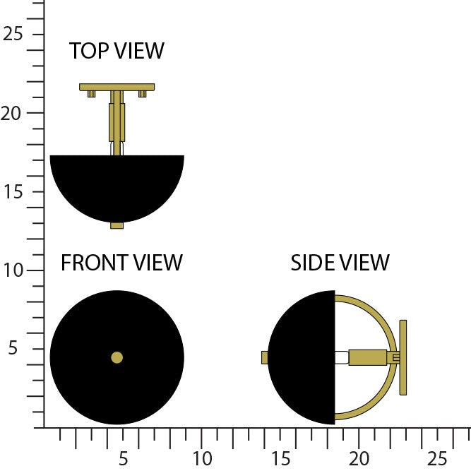 Robert Abbey 604BLK One Light Wall Sconce, Lacquered Burnished Brass w/Black Painted Metal