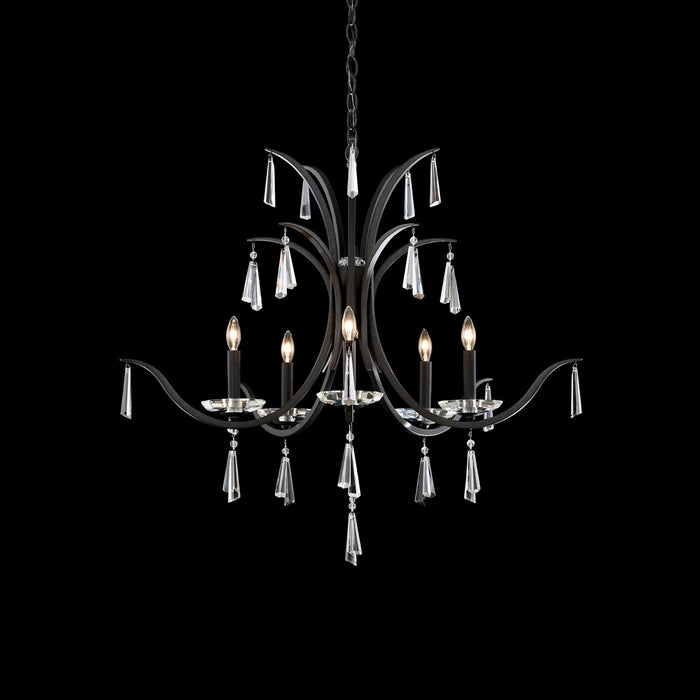 Schonbek S30505-59R Five Light Chandelier, Ferro Black