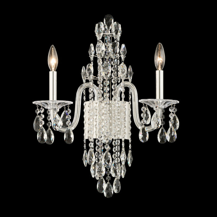 Schonbek S93502-40R Two Light Wall Sconce, Silver