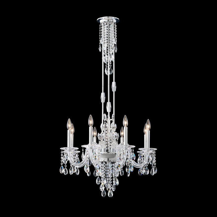 Schonbek S93508-40R Eight Light Chandelier, Silver