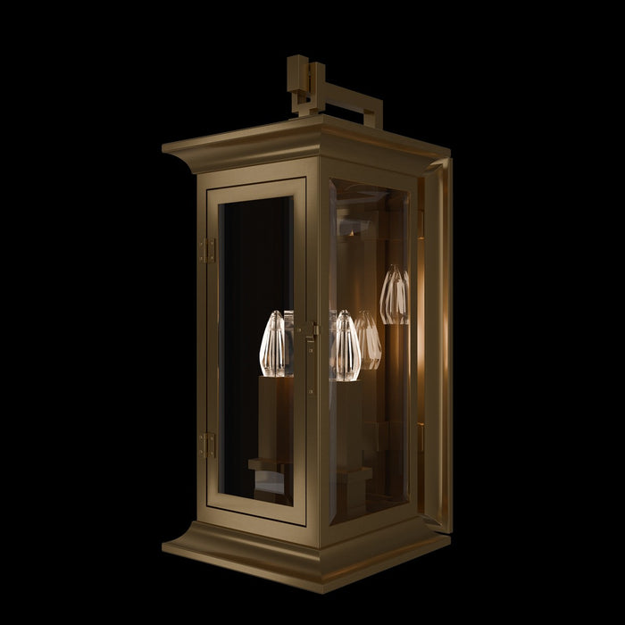 Schonbek SW33520-718 Three Light Outdoor Wall Mount, Burnish Brass