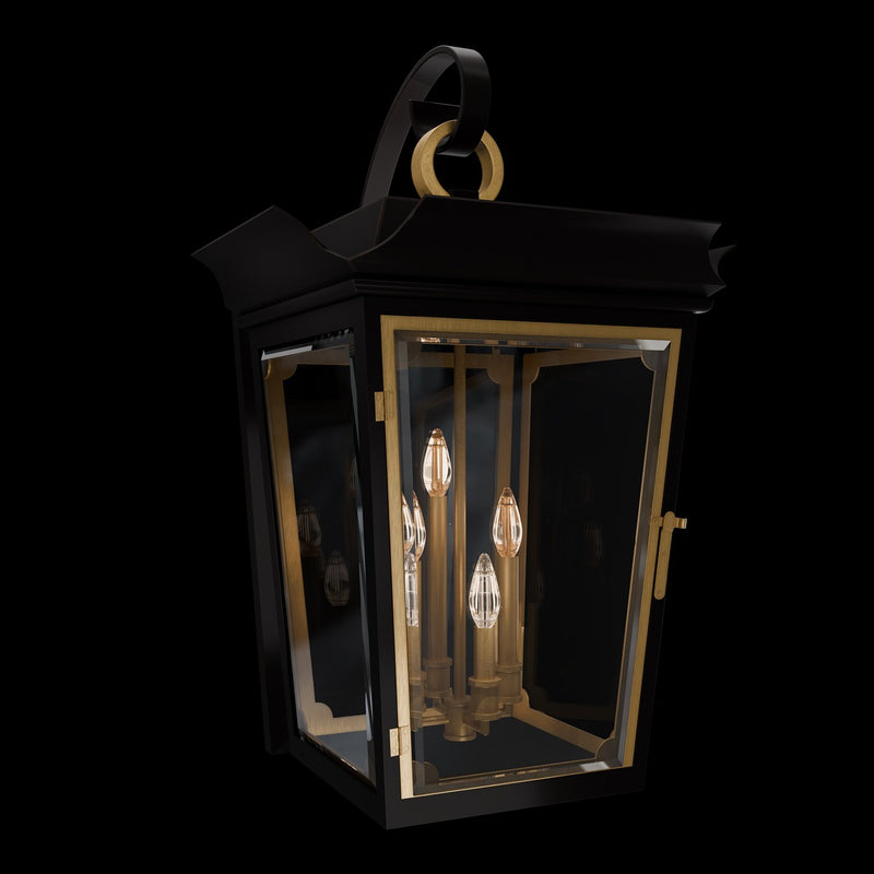 Schonbek SW38534-18/718 Four Light Outdoor Wall Mount, Black