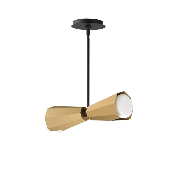 Maxim 10812SWBKAB Two Light Pendant, Black / Antique Brass