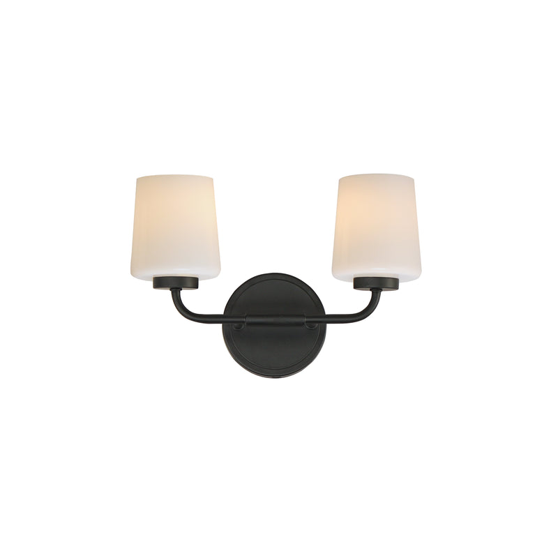Maxim 12692WTBK Two Light Wall Sconce, Black