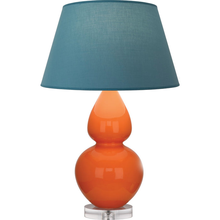Robert Abbey A675B One Light Table Lamp, Pumpkin Glazed Ceramic w/Lucite
