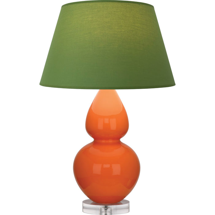 Robert Abbey A675G One Light Table Lamp, Pumpkin Glazed Ceramic w/Lucite