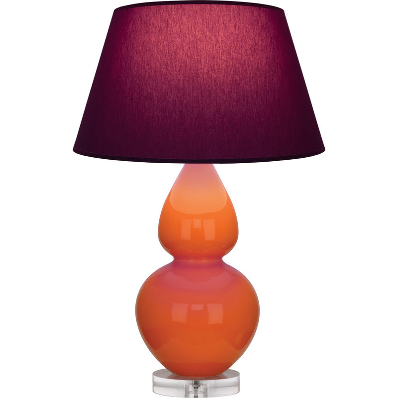 Robert Abbey A675P One Light Table Lamp, Pumpkin Glazed Ceramic w/Lucite