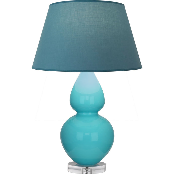 Robert Abbey A741B One Light Table Lamp, Egg Blue Glazed Ceramic w/Lucite