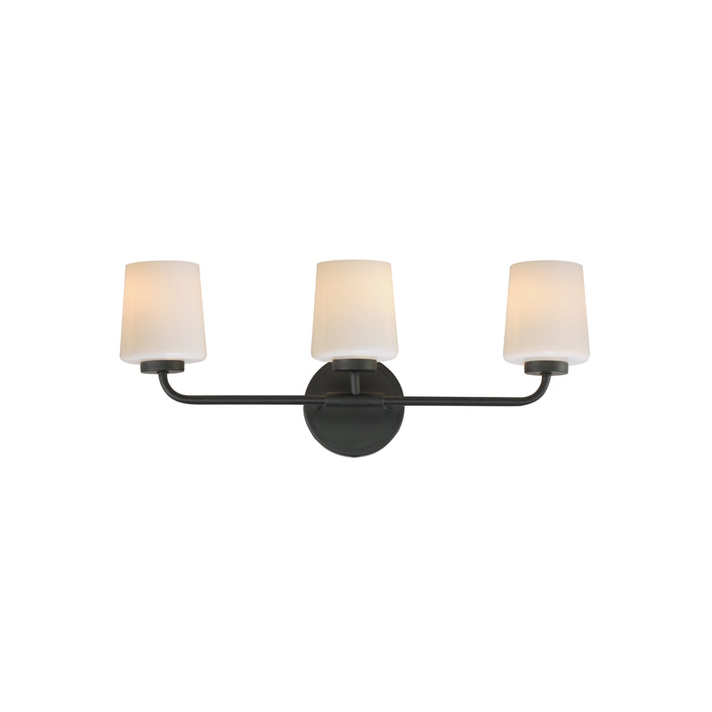 Maxim 12693WTBK Three Light Bath Vanity, Black