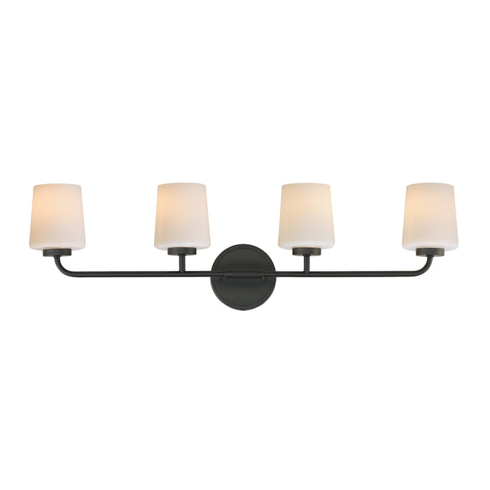 Maxim 12694WTBK Four Light Bath Vanity, Black