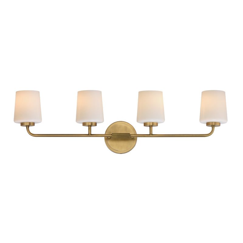 Maxim 12694WTNAB Four Light Bath Vanity, Natural Aged Brass