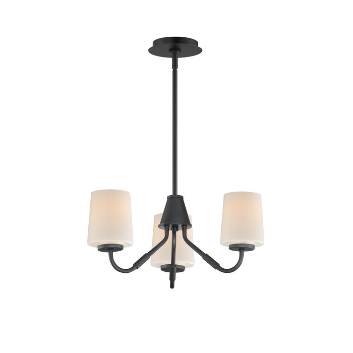 Maxim 12695WTBK Three Light Chandelier, Black