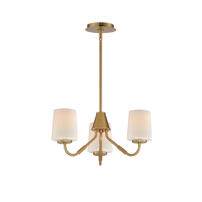 Maxim 12695WTNAB Three Light Chandelier, Natural Aged Brass