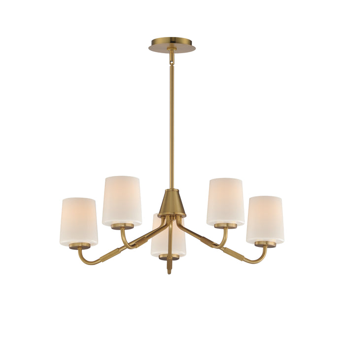 Maxim 12696WTNAB Five Light Chandelier, Natural Aged Brass