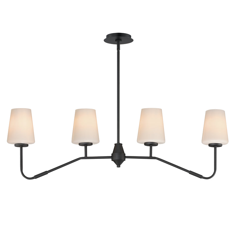 Maxim 12697WTBK Four Light Linear Chandelier, Black