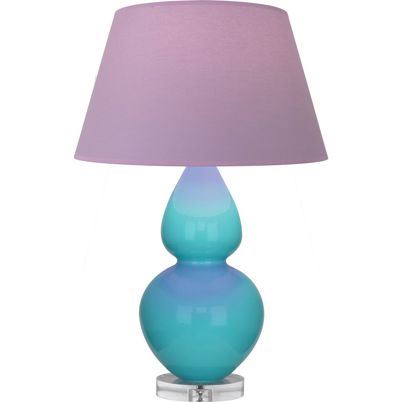 Robert Abbey A741L One Light Table Lamp, Egg Blue Glazed Ceramic w/Lucite