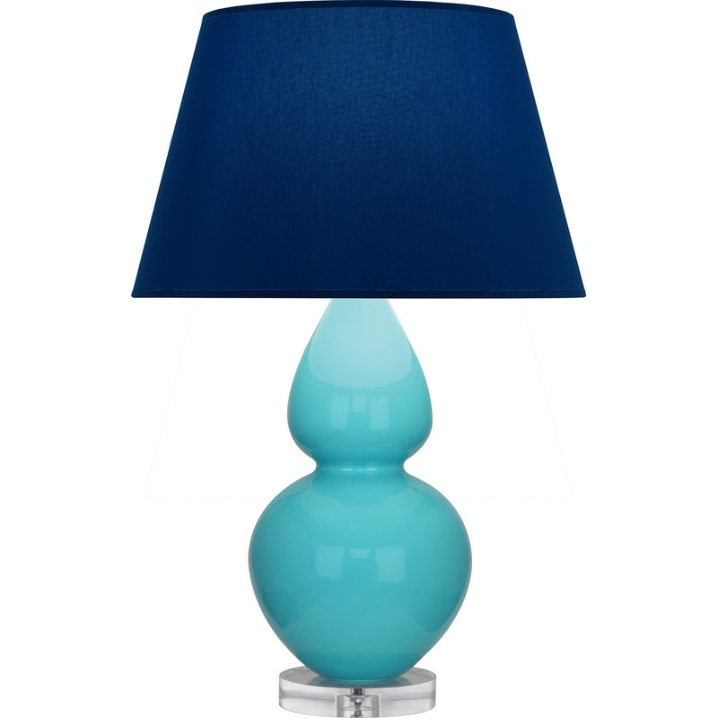 Robert Abbey A741N One Light Table Lamp, Egg Blue Glazed Ceramic w/Lucite