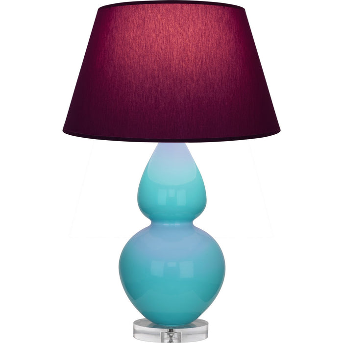 Robert Abbey A741P One Light Table Lamp, Egg Blue Glazed Ceramic w/Lucite
