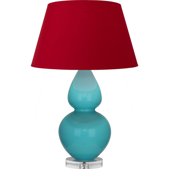 Robert Abbey A741R One Light Table Lamp, Egg Blue Glazed Ceramic w/Lucite