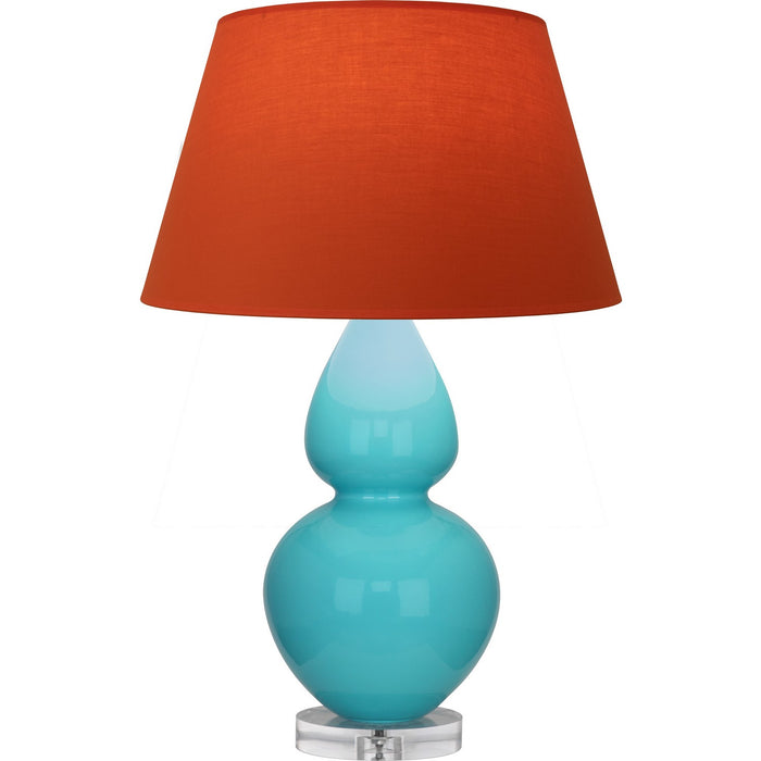 Robert Abbey A741T One Light Table Lamp, Egg Blue Glazed Ceramic w/Lucite