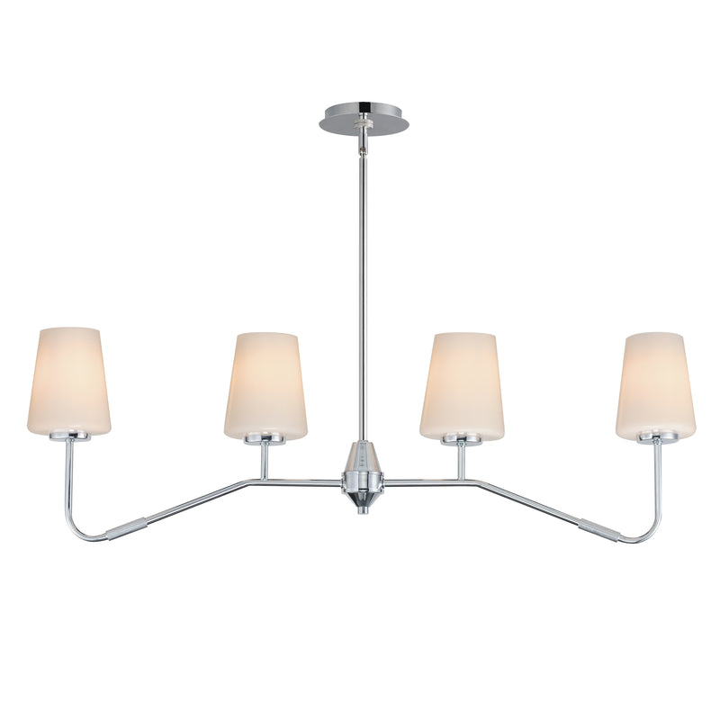 Maxim 12697WTPC Four Light Linear Chandelier, Polished Chrome