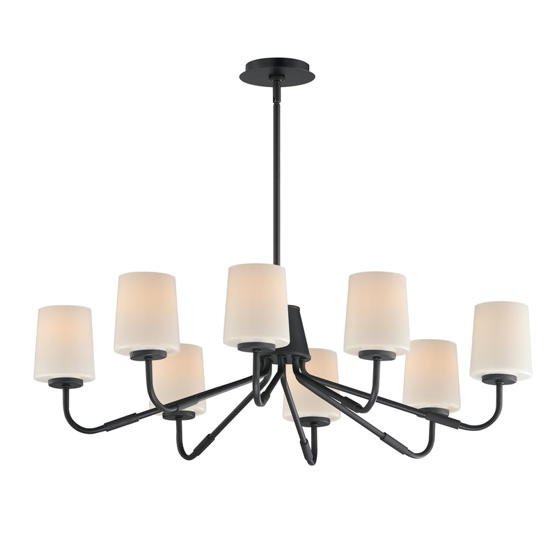Maxim 12698WTBK Eight Light Chandelier, Black
