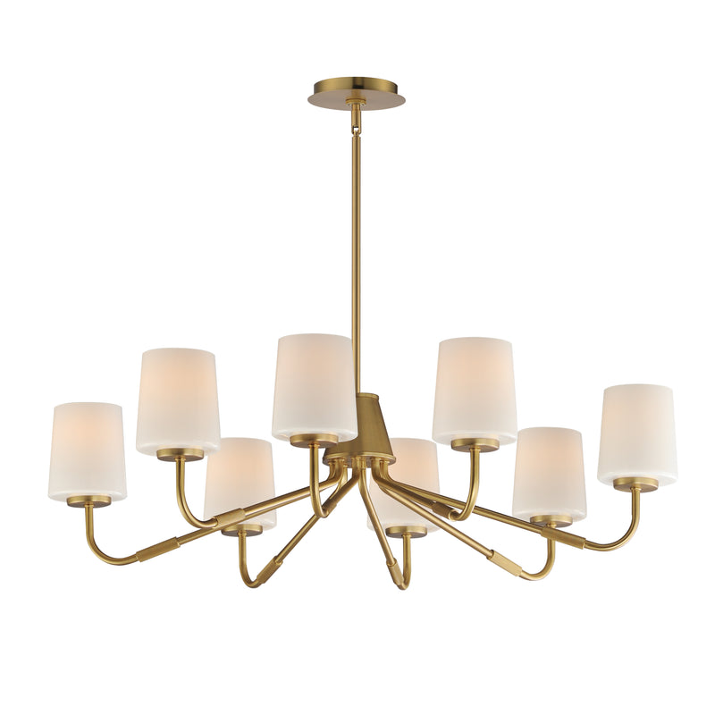 Maxim 12698WTNAB Eight Light Chandelier, Natural Aged Brass