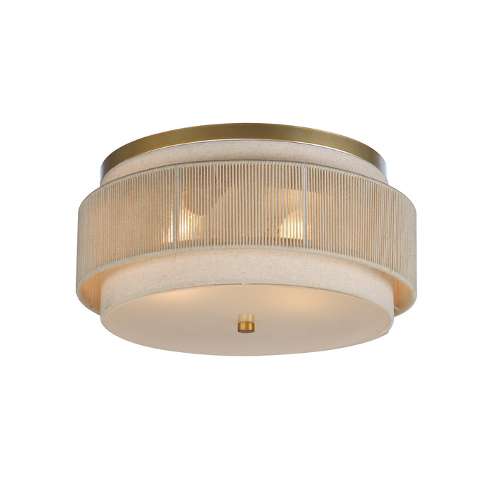 Maxim 12810OFNAB Two Light Flush Mount, Natural Aged Brass