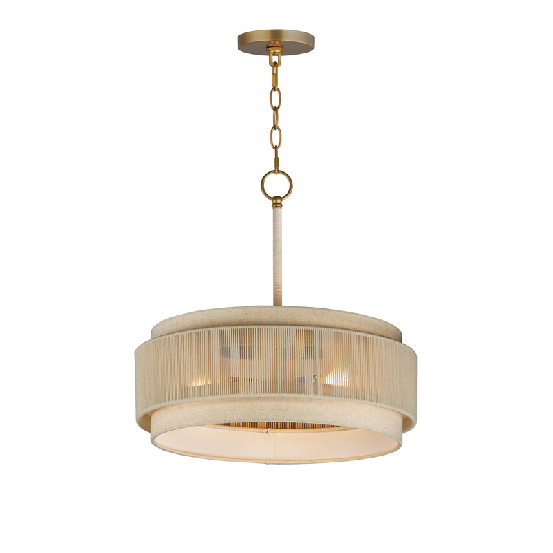 Maxim 12813OFNAB Three Light Pendant, Natural Aged Brass
