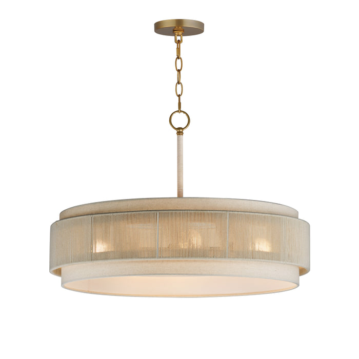 Maxim 12814OFNAB Four Light Pendant, Natural Aged Brass