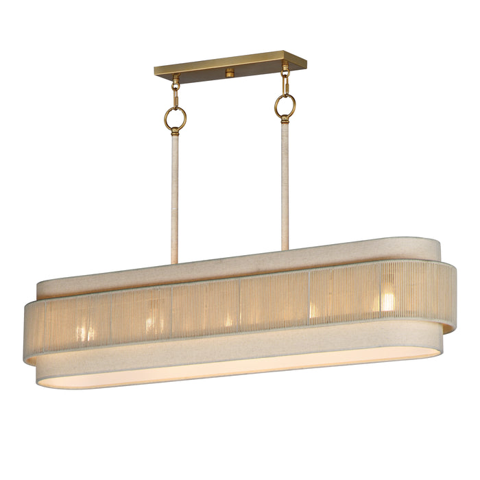 Maxim 12815OFNAB Five Light Linear Chandelier, Natural Aged Brass