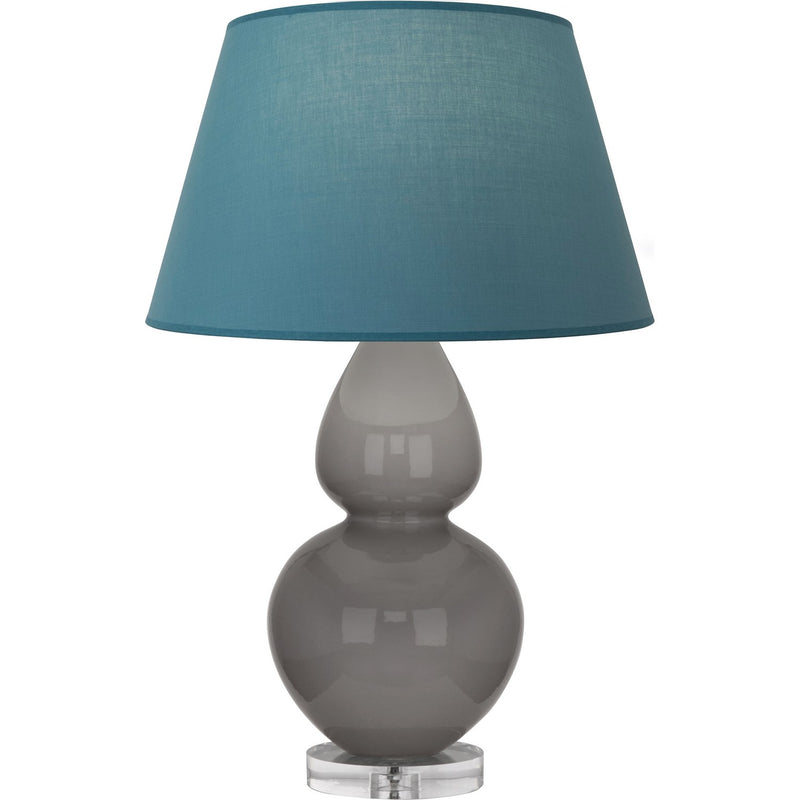 Robert Abbey A750B One Light Table Lamp, Smokey Taupe Glazed Ceramic w/Lucite