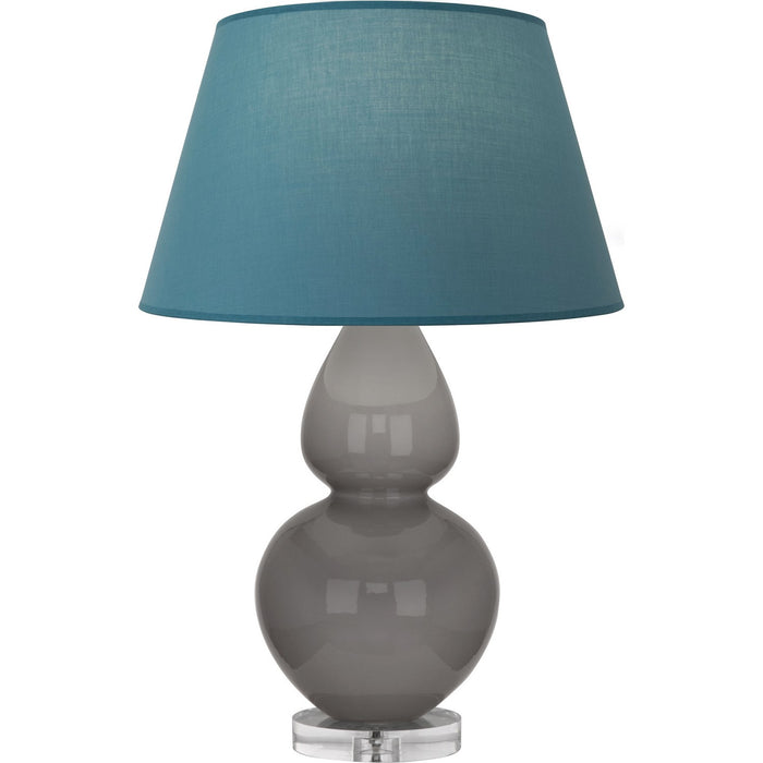 Robert Abbey A750B One Light Table Lamp, Smokey Taupe Glazed Ceramic w/Lucite